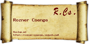 Rozner Csenge névjegykártya